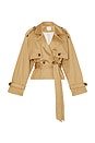 view 7 of 8 The Cropped Charles Trench Coat in Sand