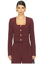 view 1 of 4 Laura Crop Jacket in Burgundy Dahlia