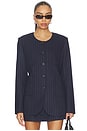 view 1 of 5 BLOUSON THE BUSY WOMAN in Navy Pinstripe