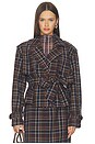 view 1 of 6 The Cropped Charles Trench in Toffee Plaid