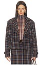 view 2 of 6 The Cropped Charles Trench in Toffee Plaid
