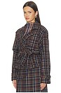 view 4 of 6 The Cropped Charles Trench in Toffee Plaid