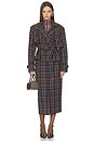 view 6 of 6 The Cropped Charles Trench in Toffee Plaid