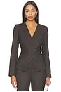 view 1 of 5 The Crosby Blazer in Espresso Pinstripe