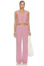 view 5 of 6 The Everything Pant in Raspberry & White