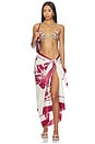 view 5 of 6 The Vintage Floral Pareo in Earth Red