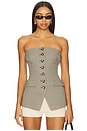 view 1 of 5 Phoebe Bustier Top in Chesire Houndstooth