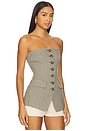 view 2 of 5 Phoebe Bustier Top in Chesire Houndstooth