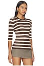 view 2 of 4 The Amelia Crewneck Top in Ganache Stripe