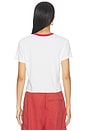 view 3 of 4 T-SHIRT THE CROPPED SIGNATURE CHEST in Off White & Garnet Raspberry