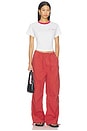 view 4 of 4 T-SHIRT THE CROPPED SIGNATURE CHEST in Off White & Garnet Raspberry