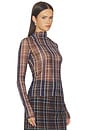 view 2 of 5 The Sheer Fantasy Top in Toffee Plaid