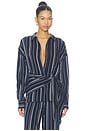 view 1 of 6 The Positano Shirt in Midnight Grey Stripe