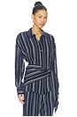 view 2 of 6 The Positano Shirt in Midnight Grey Stripe