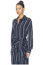 view 4 of 6 The Positano Shirt in Midnight Grey Stripe
