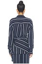 view 5 of 6 The Positano Shirt in Midnight Grey Stripe
