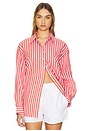 view 1 of 5 The Door's Always Open Ex Boyfriend Shirt in Pomodoro Stripe