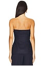 view 3 of 5 The Phoebe Bustier in Navy Pinstripe