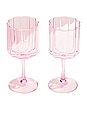 view 1 of 3 Wave Wine Glasses Set of 2 in Pink