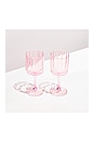 view 2 of 3 Wave Wine Glasses Set of 2 in Pink