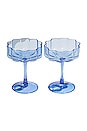 view 1 of 4 Wave Coupe Glasses Set of 2 in Blue