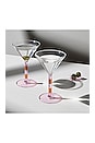view 3 of 3 Striped Martini Glasses Set Of 2 in Pink & Amber