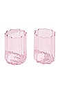 view 1 of 3 JUEGO DE GAFAS WAVE GLASS SET OF 2 IN PINK in Pink