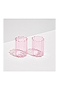 view 2 of 3 JUEGO DE GAFAS WAVE GLASS SET OF 2 IN PINK in Pink
