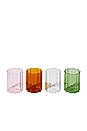 view 1 of 2 JUEGO DE GAFAS WAVE GLASS SET OF 4 IN MIXED in Mixed