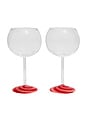 view 1 of 3 Swirl Wine Glasses Set Of 2 in Red & Pink