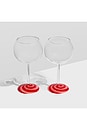 view 2 of 3 Swirl Wine Glasses Set Of 2 in Red & Pink