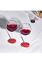 view 3 of 3 Swirl Wine Glasses Set Of 2 in Red & Pink