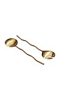 view 1 of 2 Wave Salad Servers Set Of 2 in Matte Brass