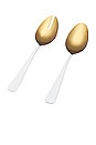view 1 of 2 The Serving Spoons in Matte Gold & White