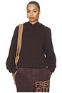 view 1 of 4 Basicgoodness Fluff Hoodie in Chocolate Rabbit