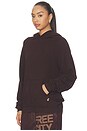 view 2 of 4 Basicgoodness Fluff Hoodie in Chocolate Rabbit