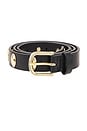 view 3 of 3 Rebecca Belt in Black Calf With Gold Oval Studs