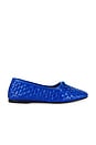view 1 of 5 Roma Flat in Cobalt Closed Woven Calf