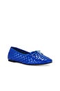 view 2 of 5 Roma Flat in Cobalt Closed Woven Calf