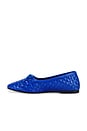 view 5 of 5 Roma Flat in Cobalt Closed Woven Calf
