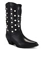 view 2 of 5 Loretta Boot in Black Calf With Studs