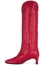 view 5 of 5 Lennox Boot in Crimson Red Woven Calf