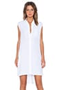 view 1 of 4 Denim Le Sleeveless Shirt Dress in Blanc