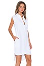 view 2 of 4 Denim Le Sleeveless Shirt Dress in Blanc