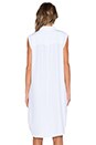 view 3 of 4 Denim Le Sleeveless Shirt Dress in Blanc