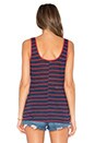 view 3 of 3 Denim Le Nautical Henley Tank in Red Stripe