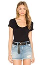 view 2 of 5 Denim Le Scoop Back Tee in Noir
