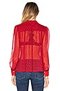 view 3 of 5 Denim Le Peasant Polka Dot Top in Crimson & Nude Dot