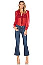 view 4 of 5 Denim Le Peasant Polka Dot Top in Crimson & Nude Dot