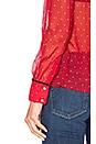 view 5 of 5 Denim Le Peasant Polka Dot Top in Crimson & Nude Dot